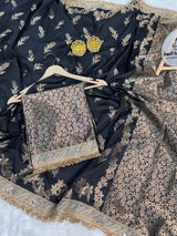 Elan Black Banarasi Nazakat Soft-Silk Saree