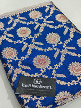 Nita Ambani Royal Blue Banarasi Handloom Pure Katan Silk Saree