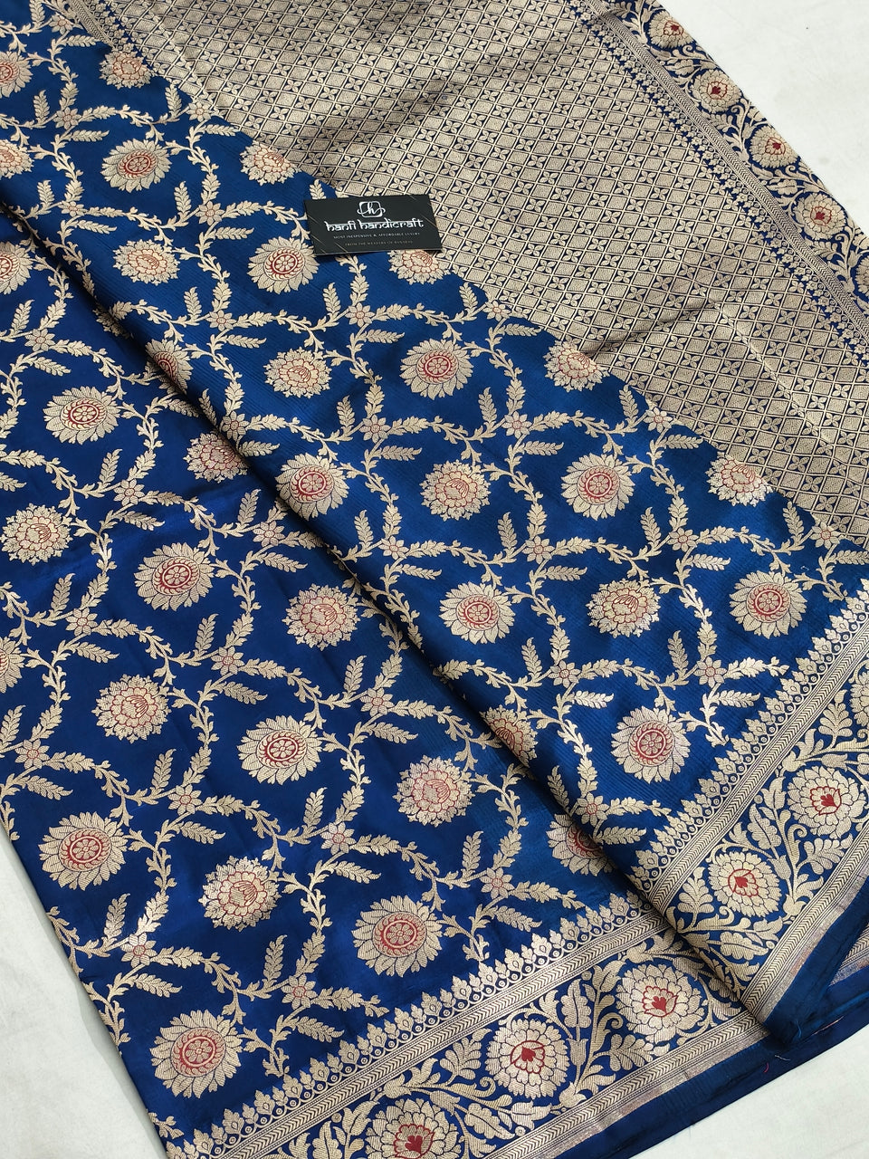 Nita Ambani Royal Blue Banarasi Handloom Pure Katan Silk Saree