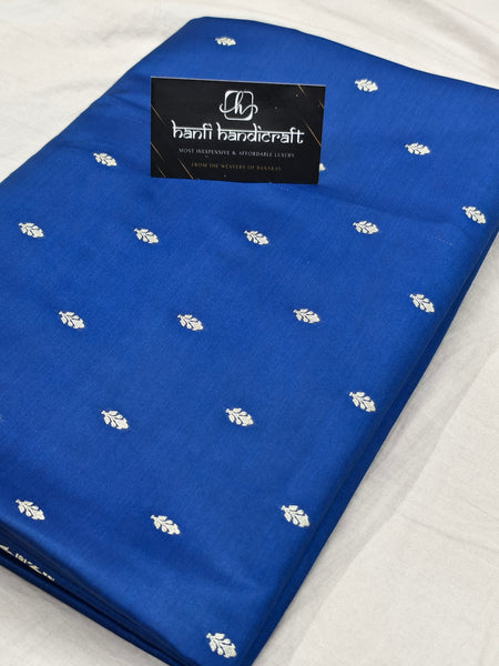 Royal blue Aesthetic Banarasi Mashru Silk Soft Saree | Chunri Buti Saree