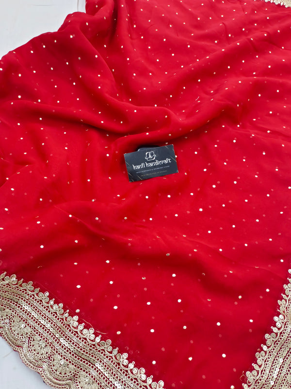Shweta Tiwari Inspired Designer Georgette Saree With Embroidered Blouse Free Size