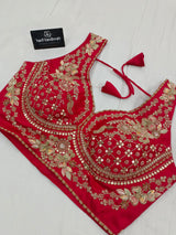 Shilpa Shetty Inspired Designer Mashru Satin Silk Mirror Work Saree with Blouse Free Size
