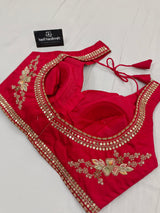 Shilpa Shetty Inspired Designer Mashru Satin Silk Mirror Work Saree with Blouse Free Size