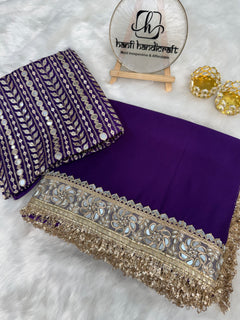 Violet Purple Zarmina Celebrity-Inspired Designer Saree