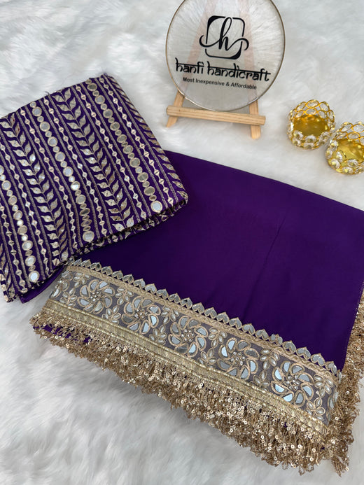Violet Purple Zarmina Celebrity-Inspired Designer Saree