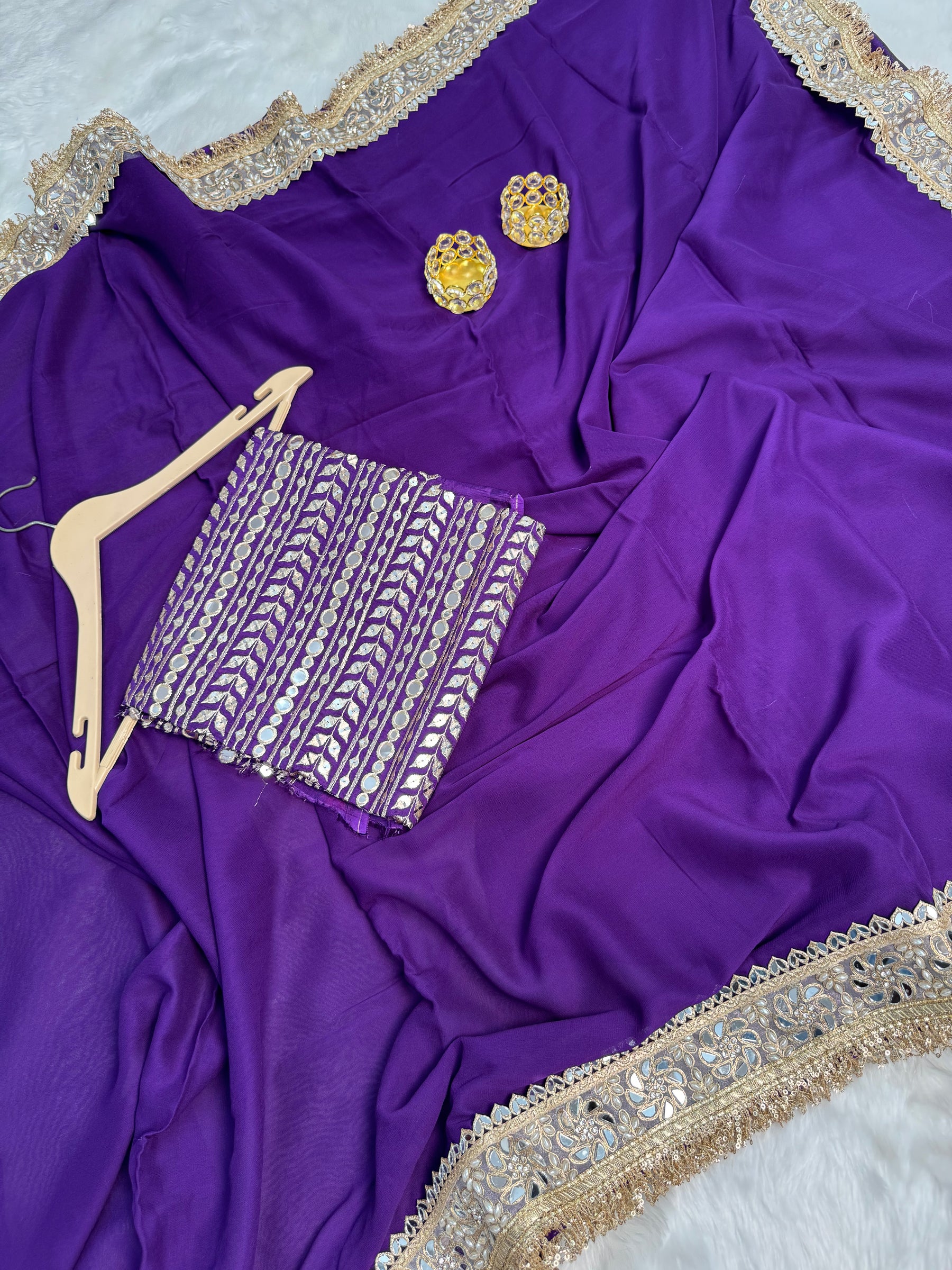 Violet Purple Zarmina Celebrity-Inspired Designer Saree
