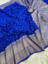 Neelvastra Regal Pure Khaddi Chiffon Banarasi Saree