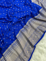 Neelvastra Regal Pure Khaddi Chiffon Banarasi Saree