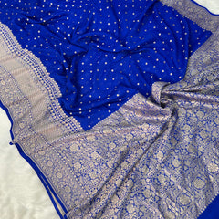 Neelvastra Regal Pure Khaddi Chiffon Banarasi Saree