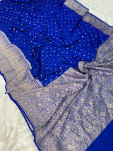 Neelvastra Regal Pure Khaddi Chiffon Banarasi Saree
