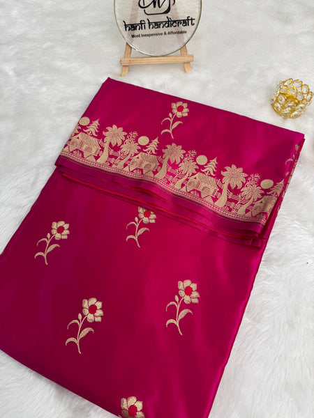 Prakriti Rani Pink Mashru Silk Banarasi Saree