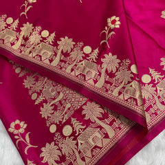 Prakriti Rani Pink Mashru Silk Banarasi Saree