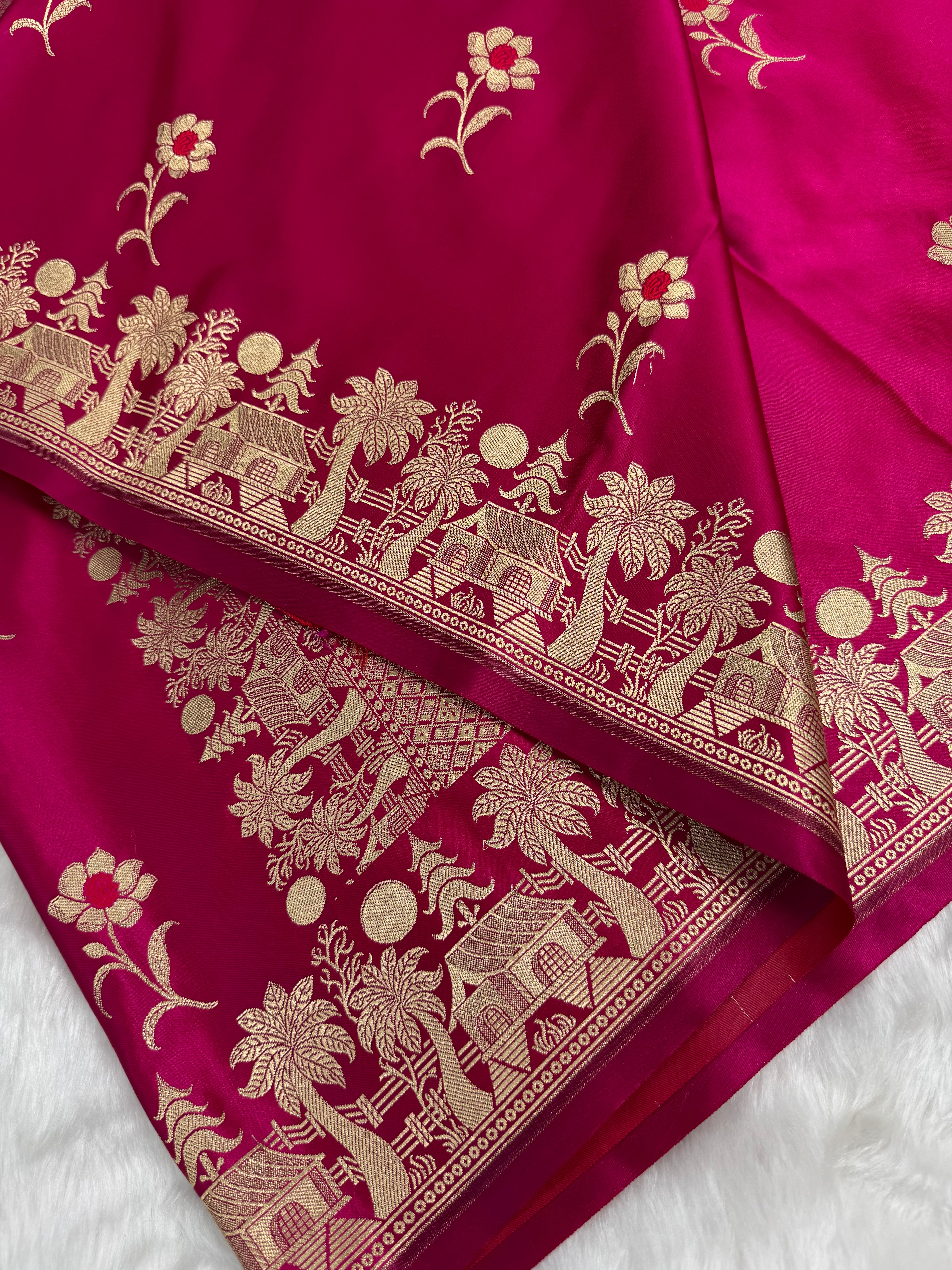 Prakriti Rani Pink Mashru Silk Banarasi Saree