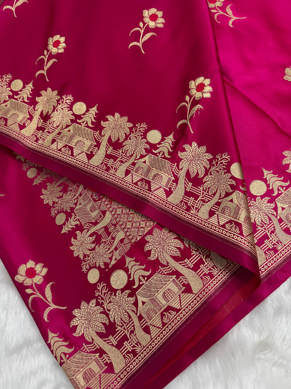 Prakriti Rani Pink Mashru Silk Banarasi Saree