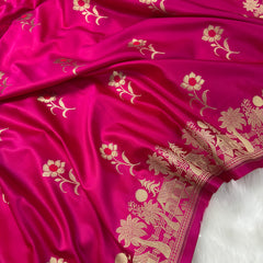 Prakriti Rani Pink Mashru Silk Banarasi Saree