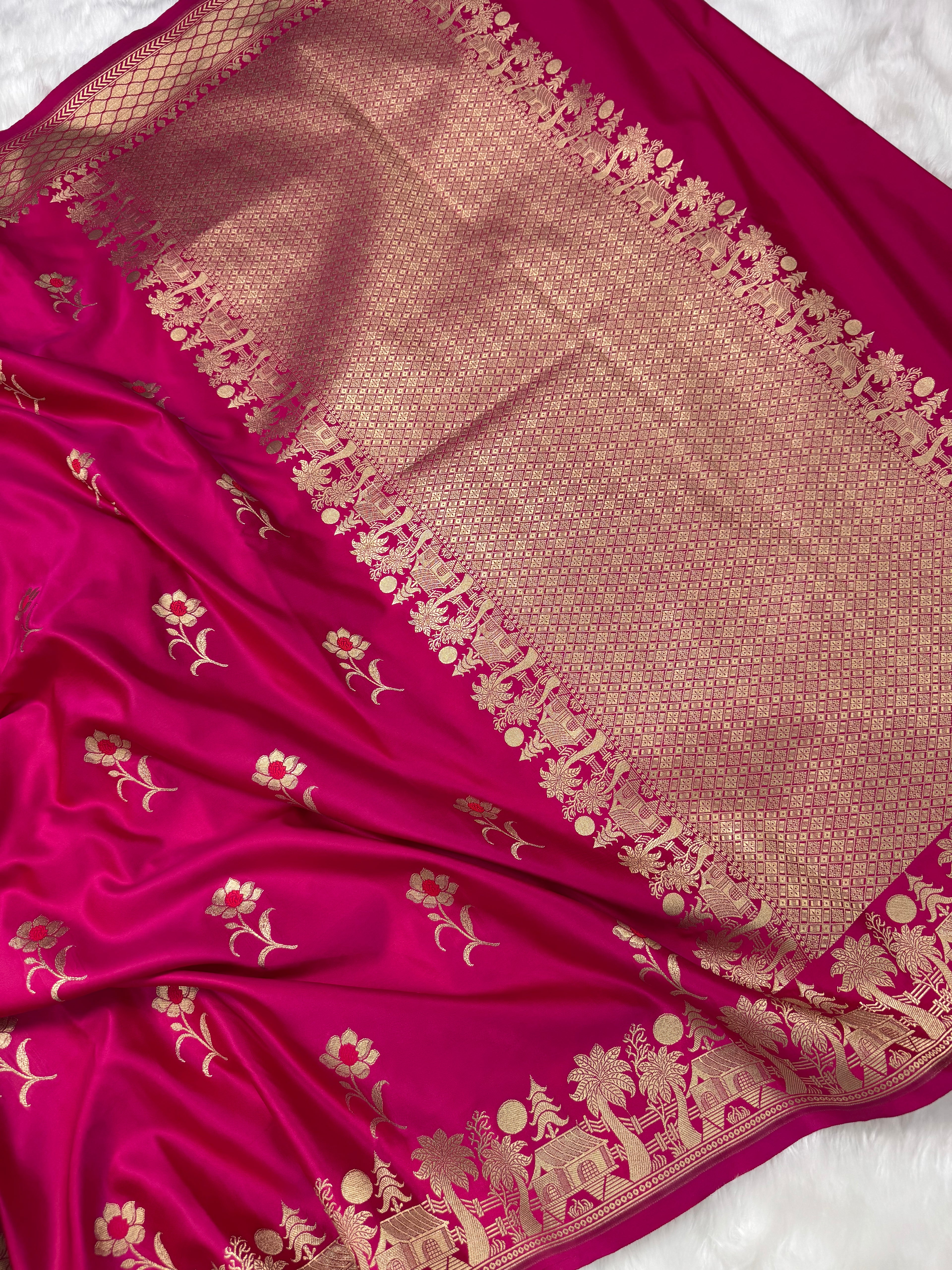 Prakriti Rani Pink Mashru Silk Banarasi Saree