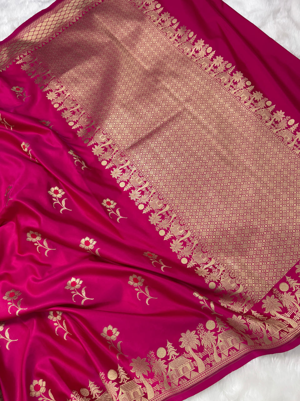 Prakriti Rani Pink Mashru Silk Banarasi Saree