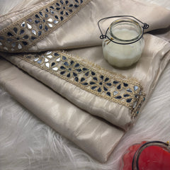 Zarqash Glow Shehzadi Mirror Saree In Ultra Soft Pure Tissue Silk