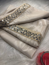 Zarqash Glow Shehzadi Mirror Saree In Ultra Soft Pure Tissue Silk