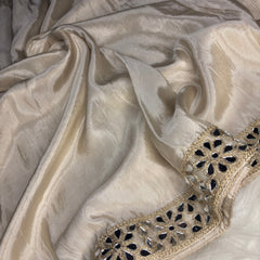 Zarqash Glow Shehzadi Mirror Saree In Ultra Soft Pure Tissue Silk