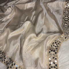Zarqash Glow Shehzadi Mirror Saree In Ultra Soft Pure Tissue Silk