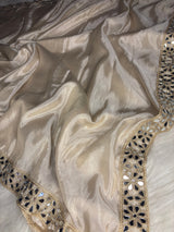 Zarqash Glow Shehzadi Mirror Saree In Ultra Soft Pure Tissue Silk
