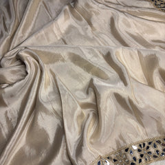 Zarqash Glow Shehzadi Mirror Saree In Ultra Soft Pure Tissue Silk