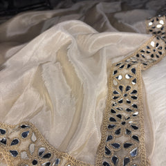 Zarqash Glow Shehzadi Mirror Saree In Ultra Soft Pure Tissue Silk