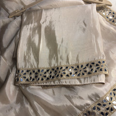 Zarqash Glow Shehzadi Mirror Saree In Ultra Soft Pure Tissue Silk