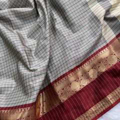 Classic Kattam Silk Saree with Zari Border