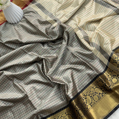 Elegant Kattam Silk Saree with Zari Contrast Border