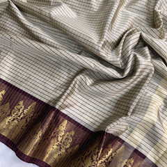Rich Kattam Silk Saree with Zari Temple Contrast Border