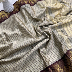 Rich Kattam Silk Saree with Zari Temple Contrast Border