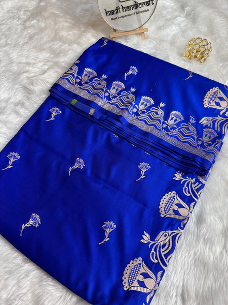 Royal Blue Regal Mashru Banarasi Silk Saree