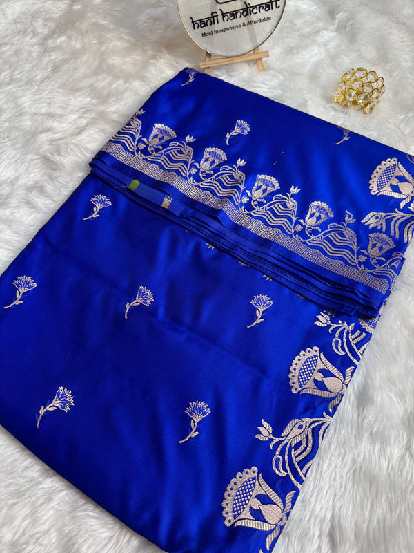 Royal Blue Regal Mashru Banarasi Silk Saree