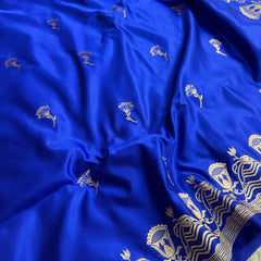 Royal Blue Regal Mashru Banarasi Silk Saree