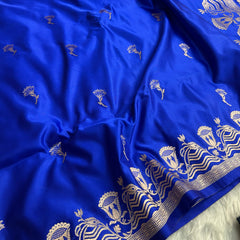 Royal Blue Regal Mashru Banarasi Silk Saree
