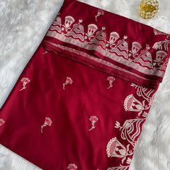 Deep Red Regal Mashru Banarasi Silk Saree