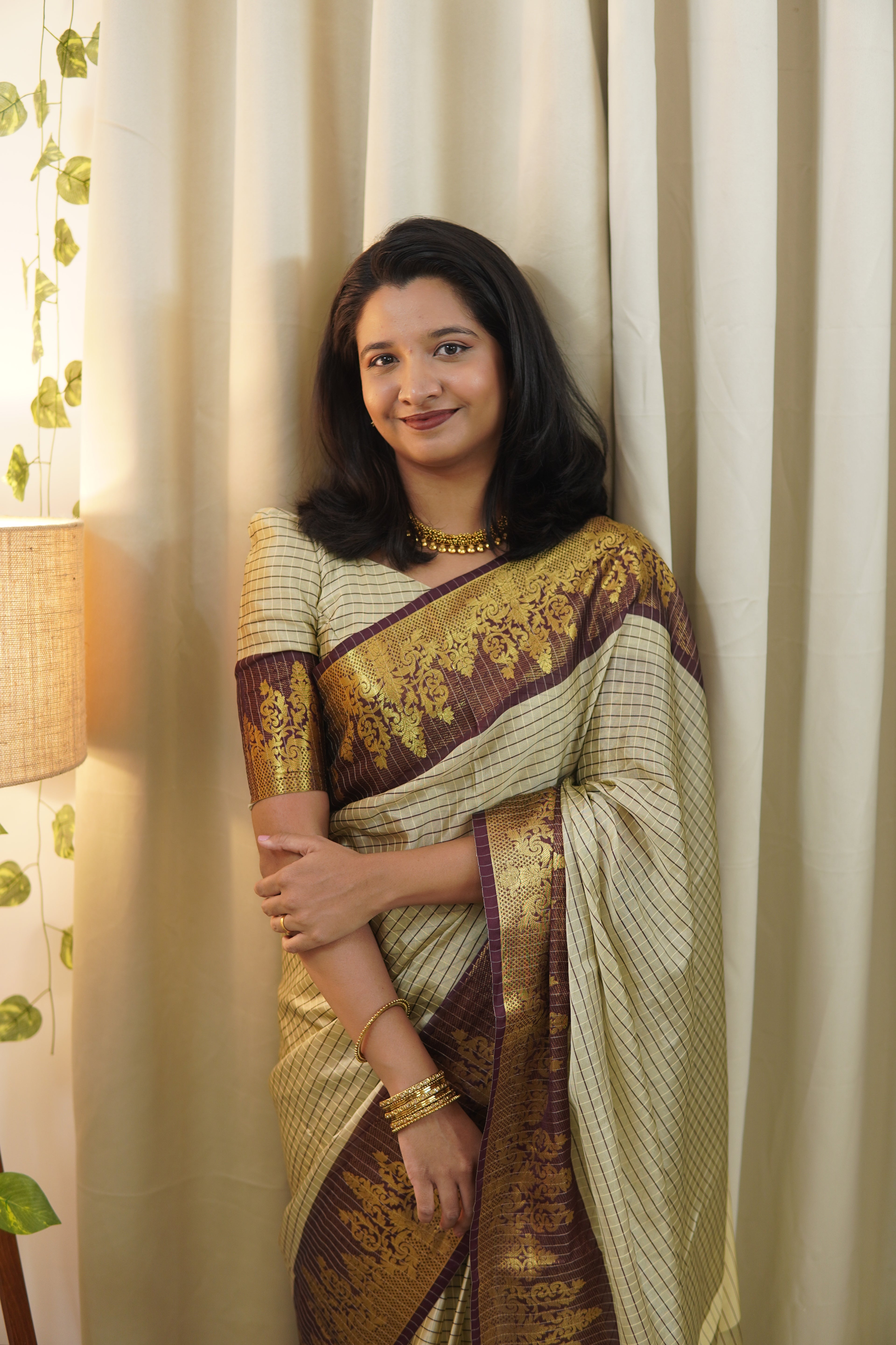 Rich Kattam Silk Saree with Zari Temple Contrast Border