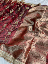 Shahi Vine Pure Tissue Zardozi Handwork Saree