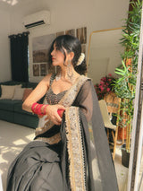 Siyah Zarmina Celebrity-Inspired Designer Saree