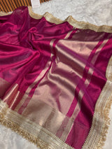 Maharani Tissue Silk Saree – Gulabi Pink