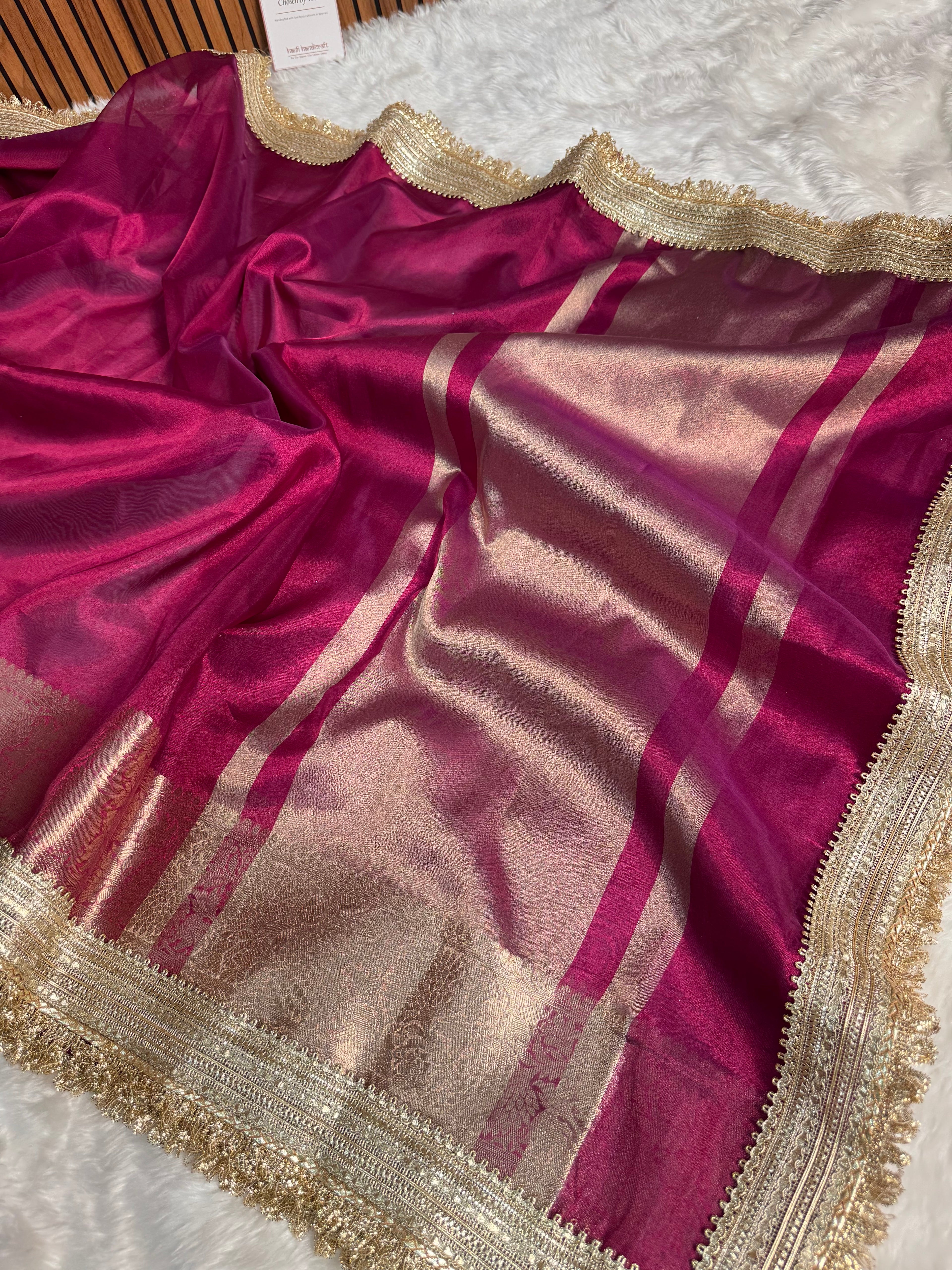 Maharani Tissue Silk Saree – Gulabi Pink