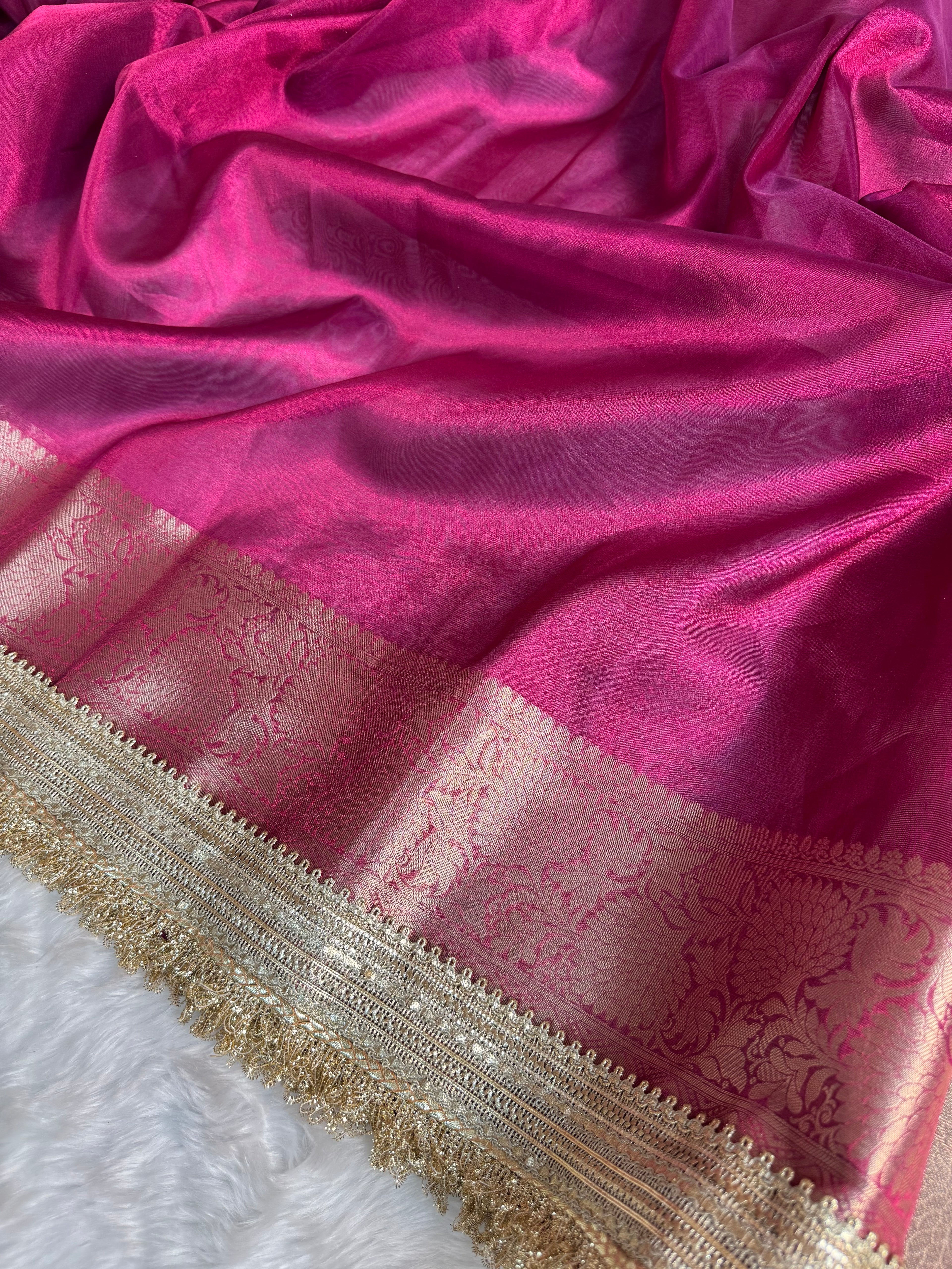 Maharani Tissue Silk Saree – Gulabi Pink