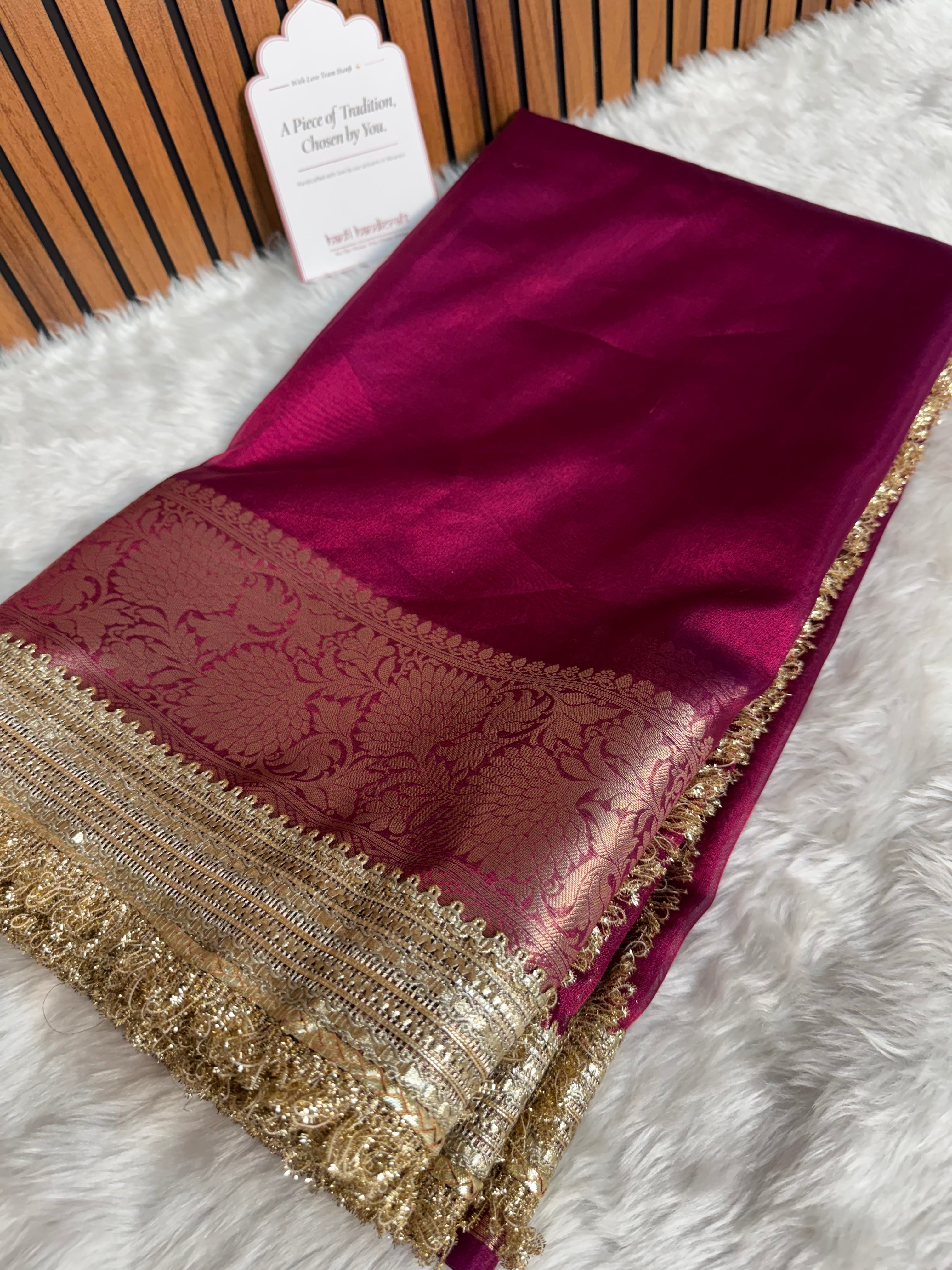 Maharani Tissue Silk Saree – Gulabi Pink