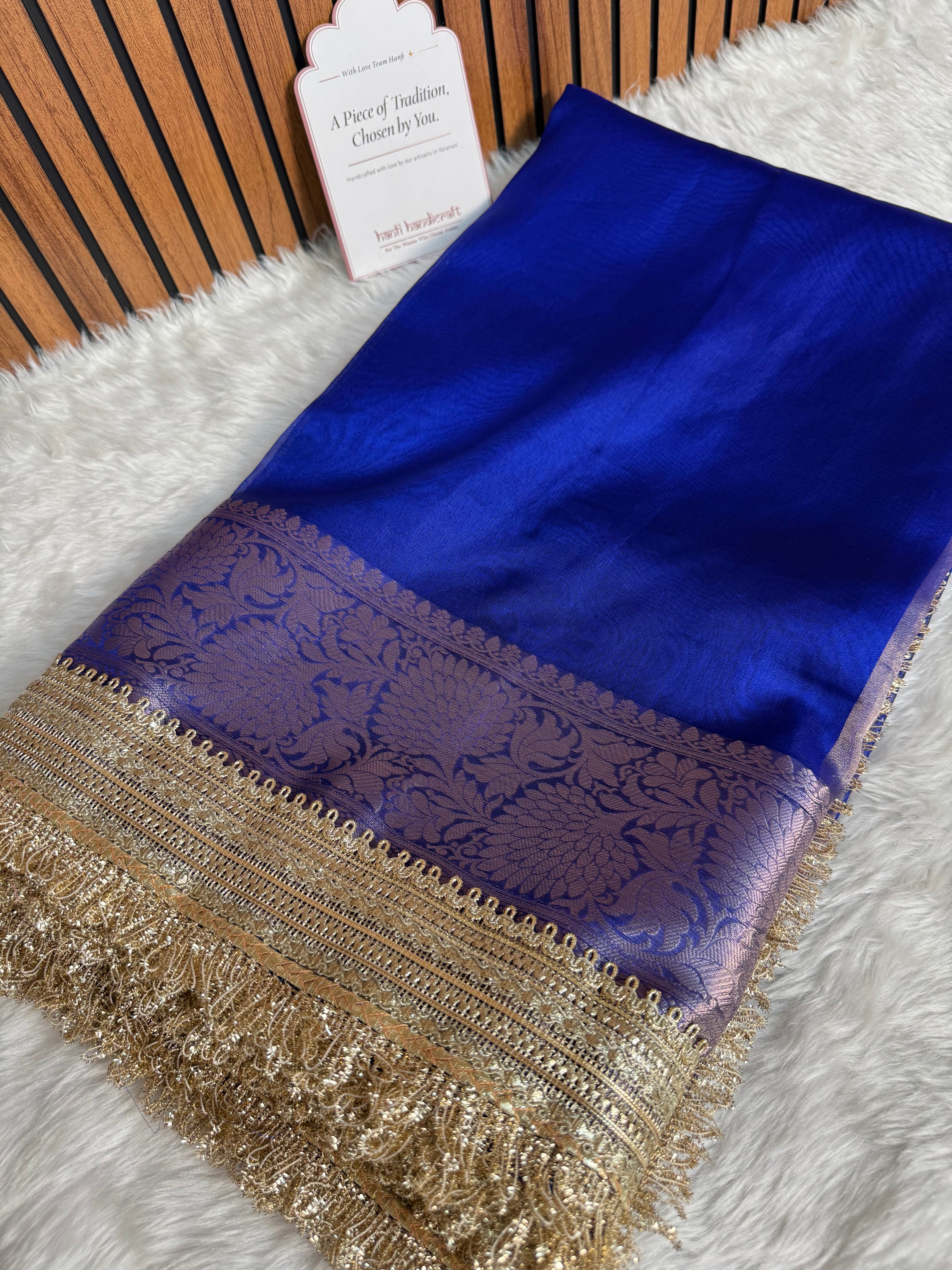 Maharani Tissue Silk Saree – Royal Blue