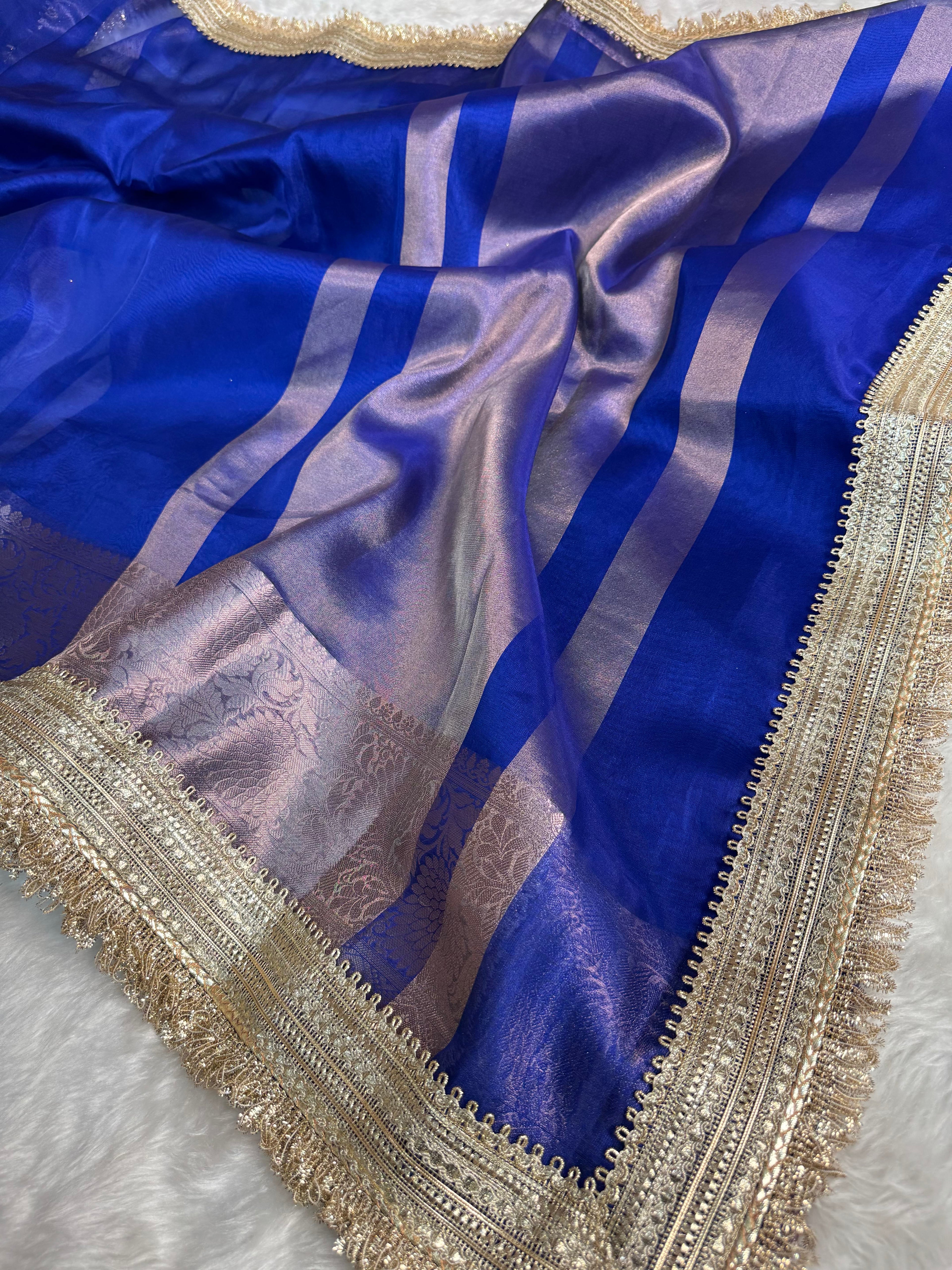Maharani Tissue Silk Saree – Royal Blue