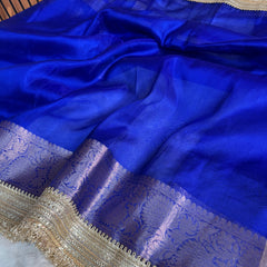 Maharani Tissue Silk Saree – Royal Blue