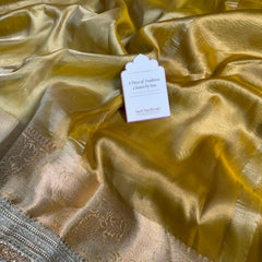 Maharani Tissue Silk Saree – Yellow Gold