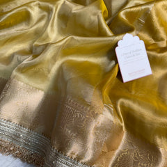 Maharani Tissue Silk Saree – Yellow Gold